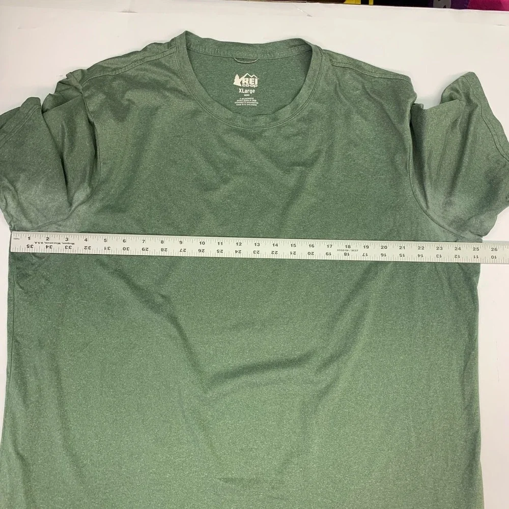 REI Coop Mens XLarge Green‎ Heathered Short Sleeve T Shirt Outdoor Wilderness